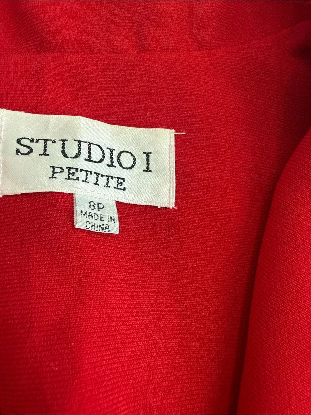 Studio I Red Cropped Notch-Lapel Blazer